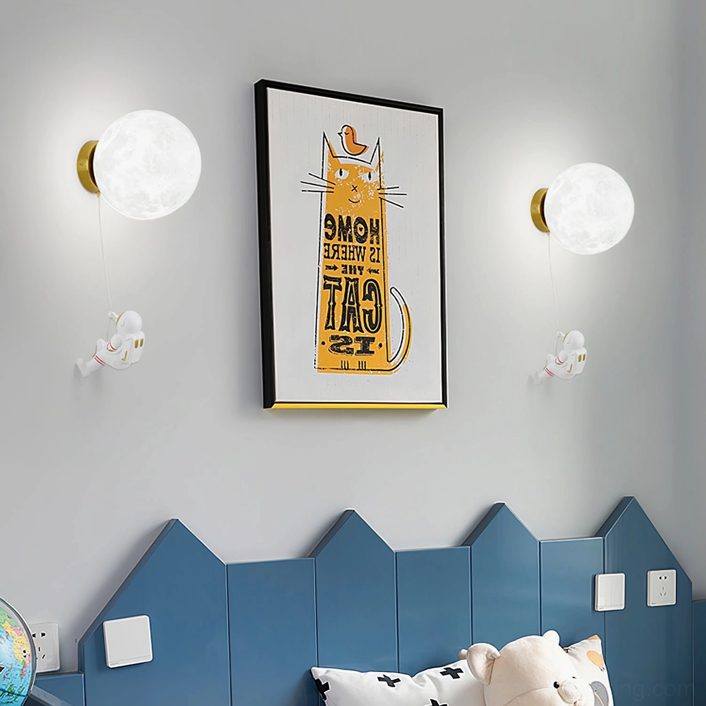 Lunar wall lamp with different size options small medium large side-by-side display