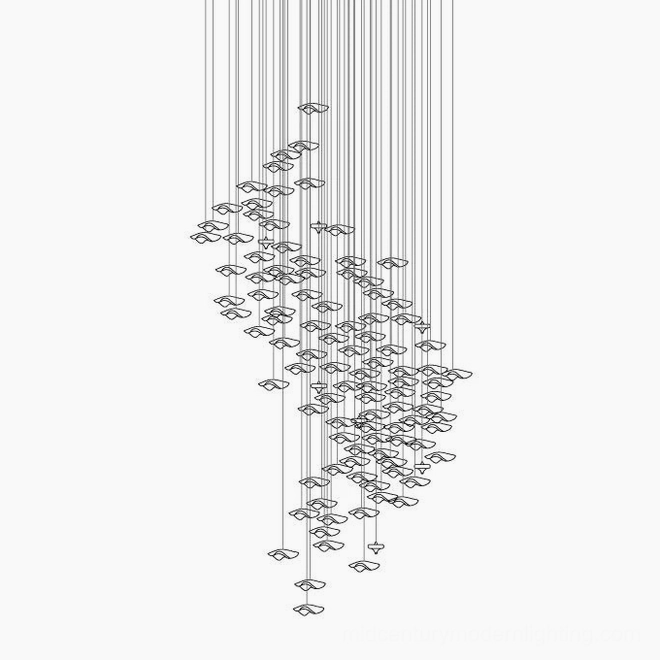 Luxury modern foyer chandelier cascading glass elements architectural statement piece