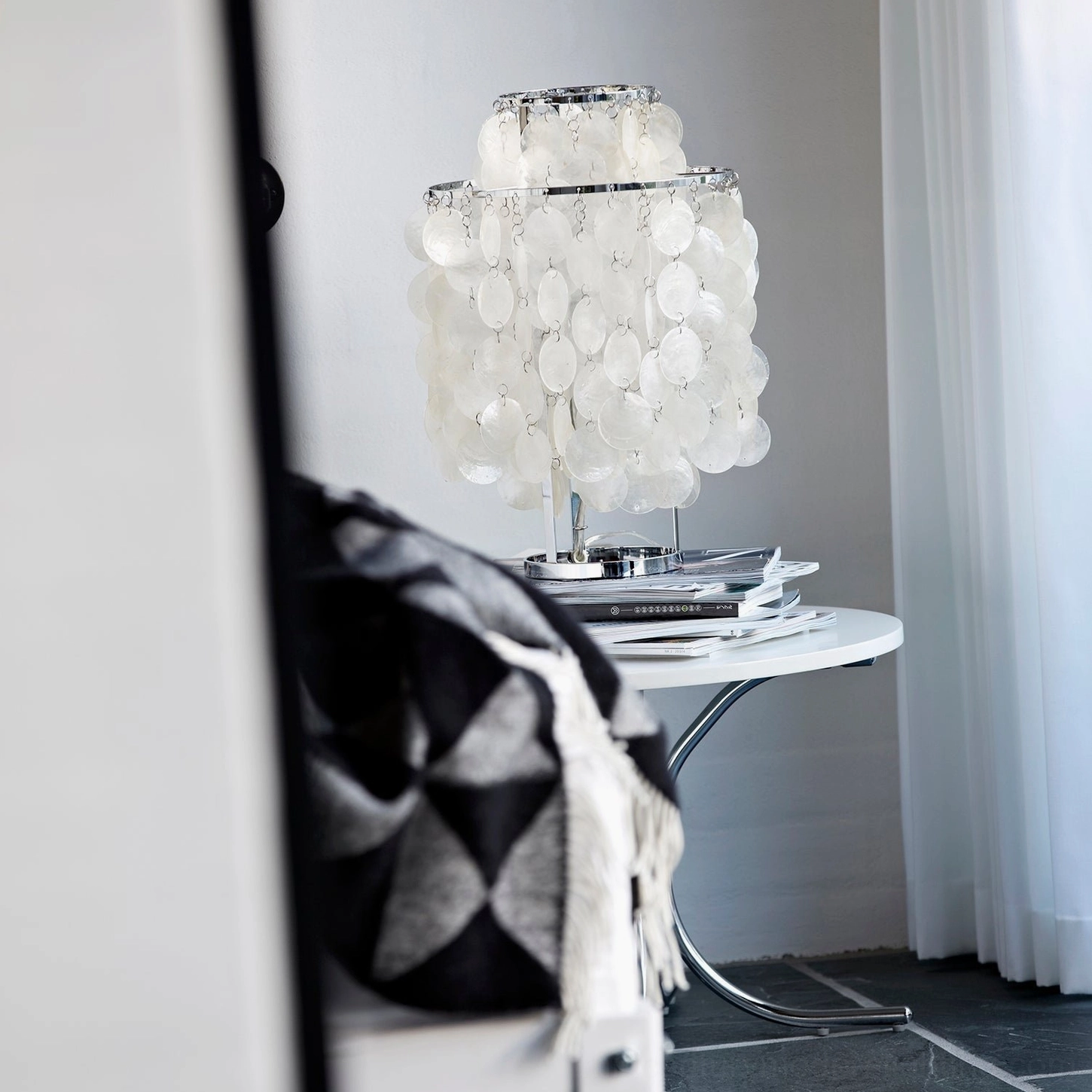 Luxury shell table lamp displaying organic design and soft luminescence quality