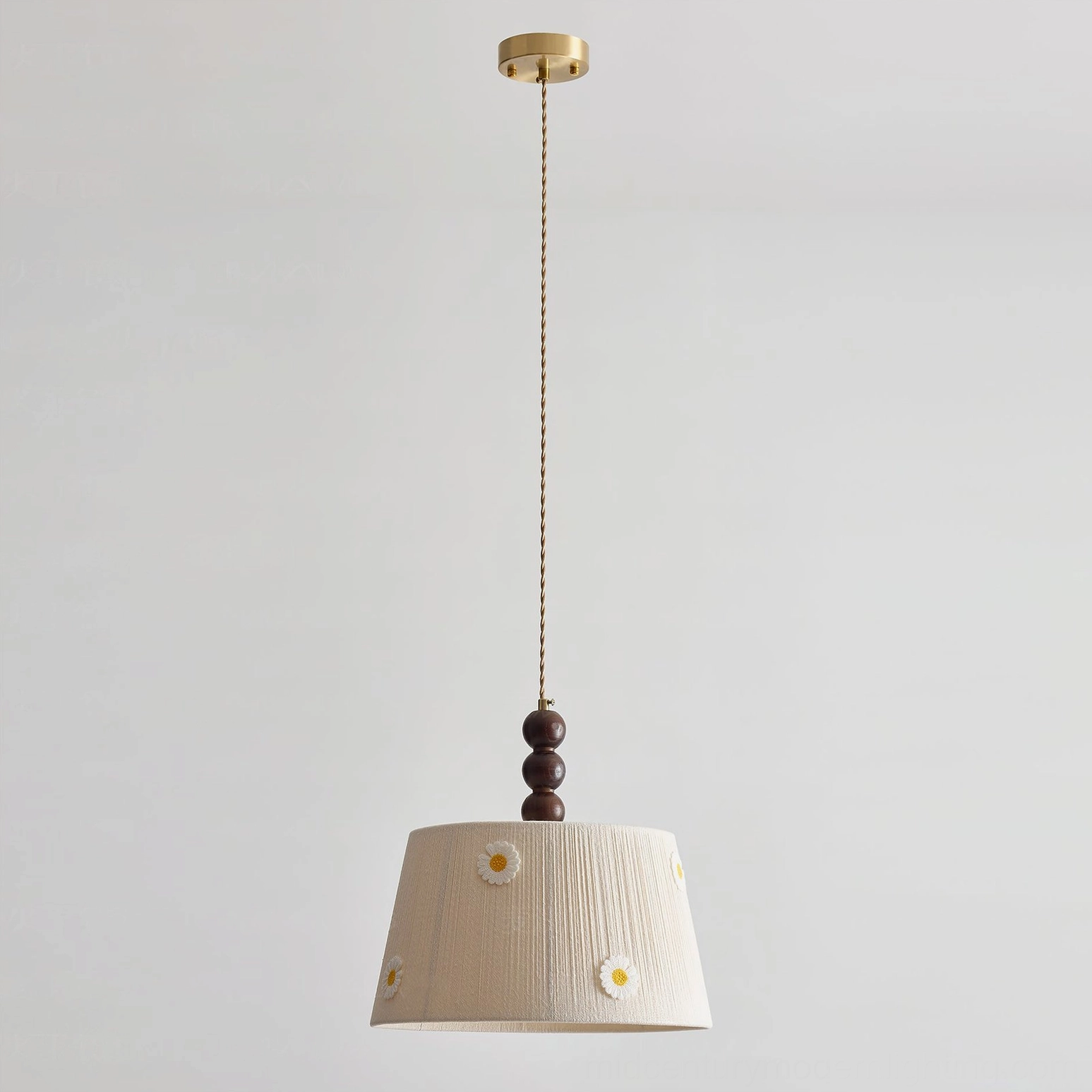 Lytham handcrafted daisy pendant lamp demonstrating light diffusion and warm interior ambiance