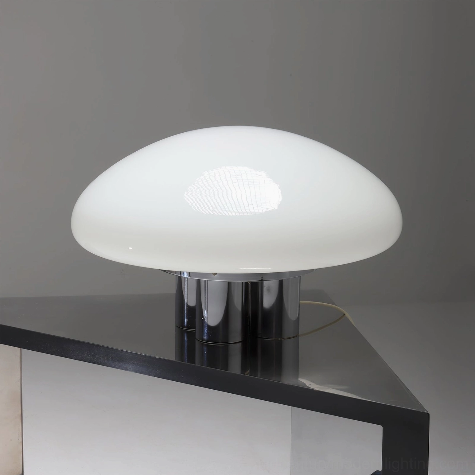 Contemporary mushroom lamp creating soft ambient glow for evening home relaxation