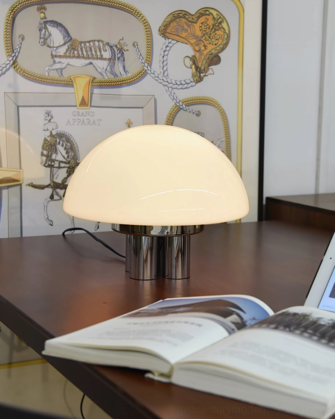 Magnolia mushroom table lamp sculptural form modern interior design accent piece