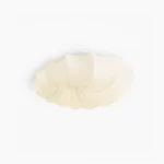 Malibu shell ceiling lamp frontal view with ribbed scalloped texture on clean white background
