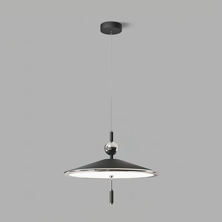 Malmo modern pendant lamp small size chrome and black finish with integrated LED technology
