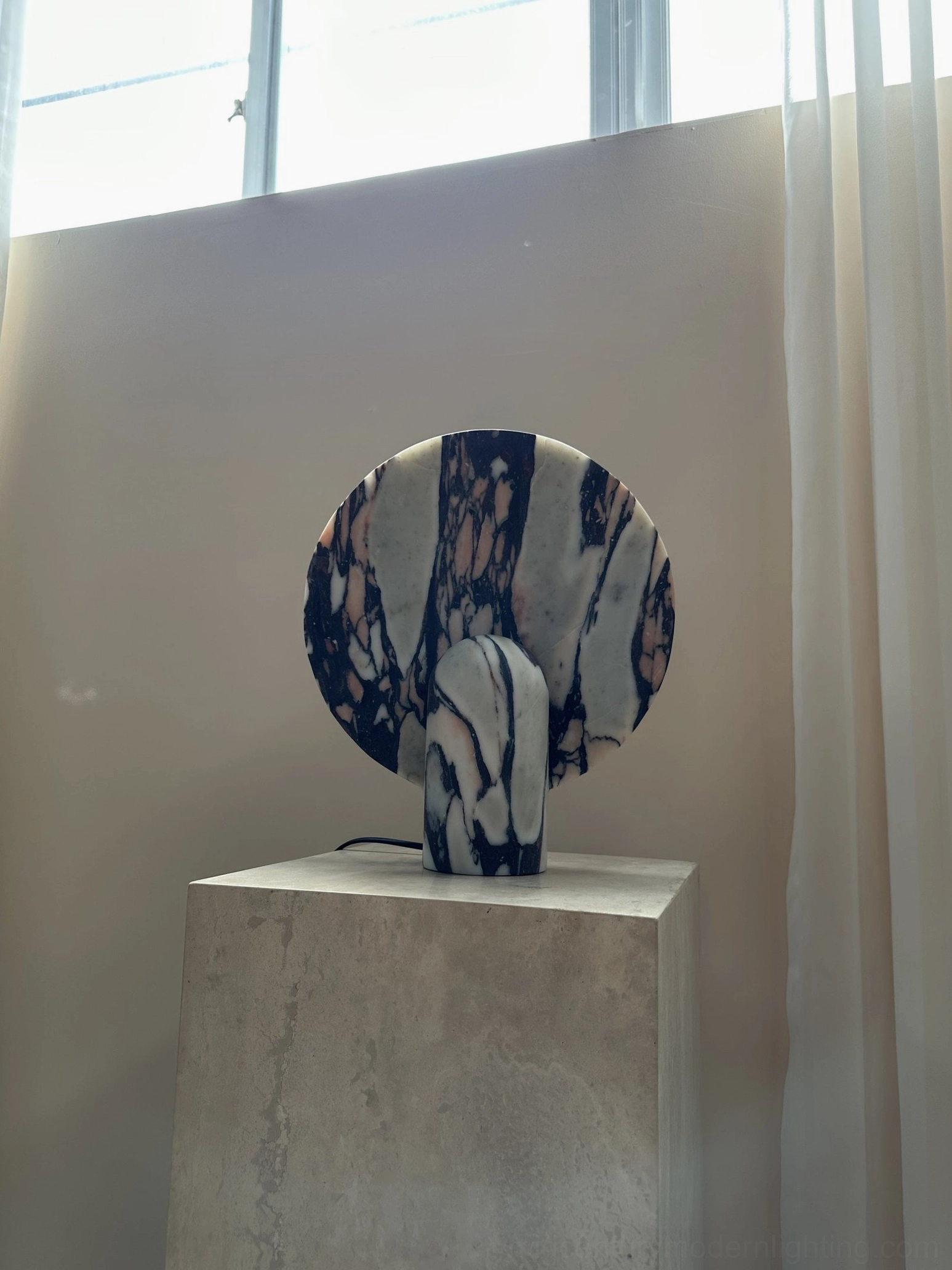 Marble table lamp arrangement in styled interior showing multiple lamp colorways and design versatility for home decoration