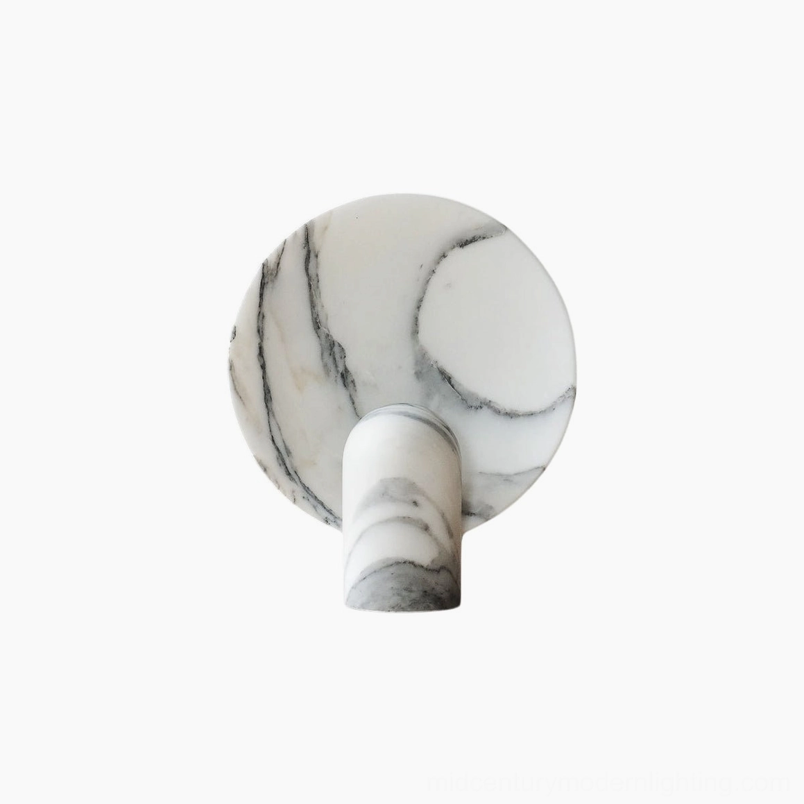 Marble table lamp showing full-length profile with integrated LED warm light creating sophisticated ambient illumination environment