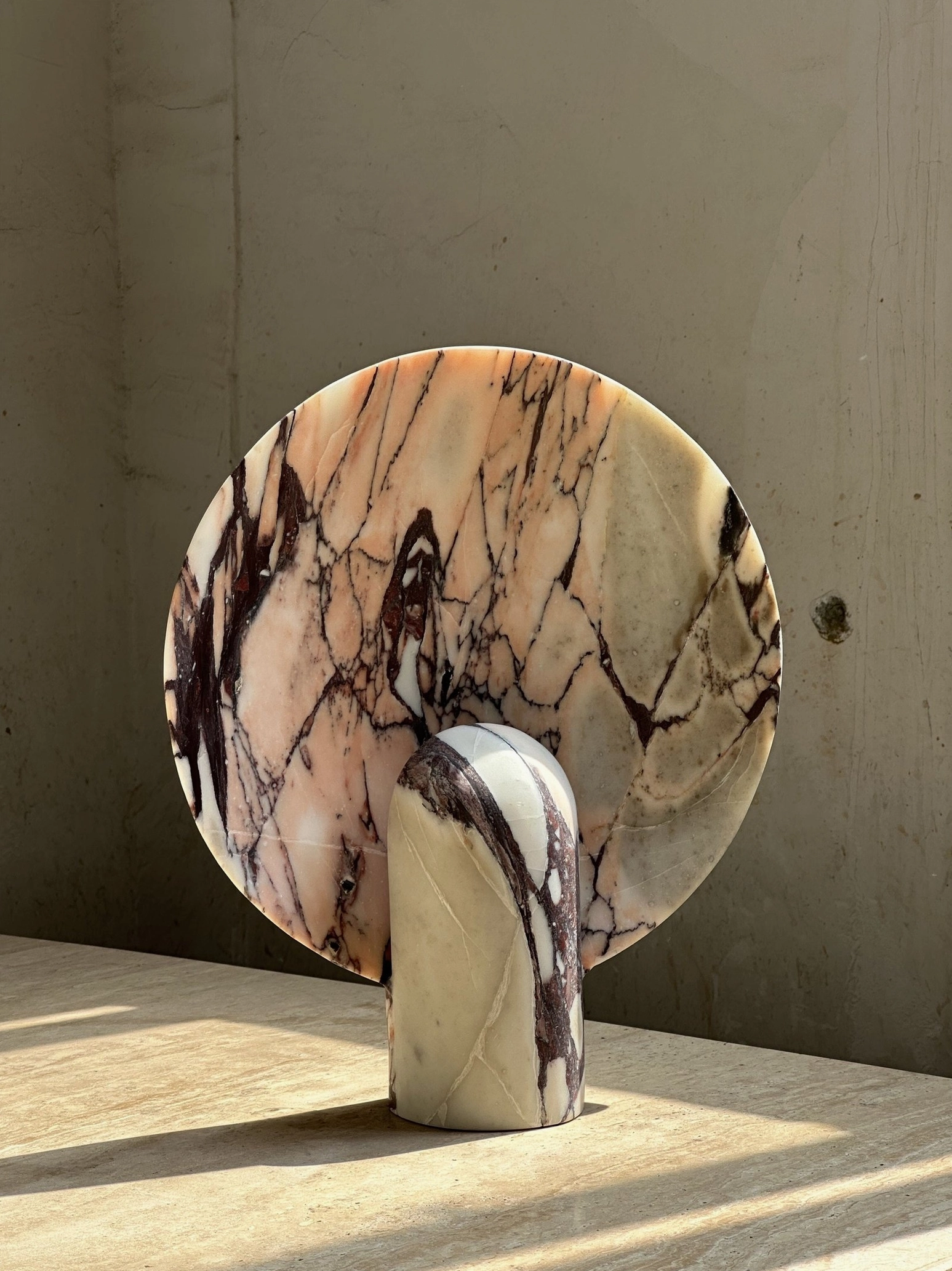 Marble table lamp size comparison perspective showing 35cm height and proportional base dimensions for scale reference