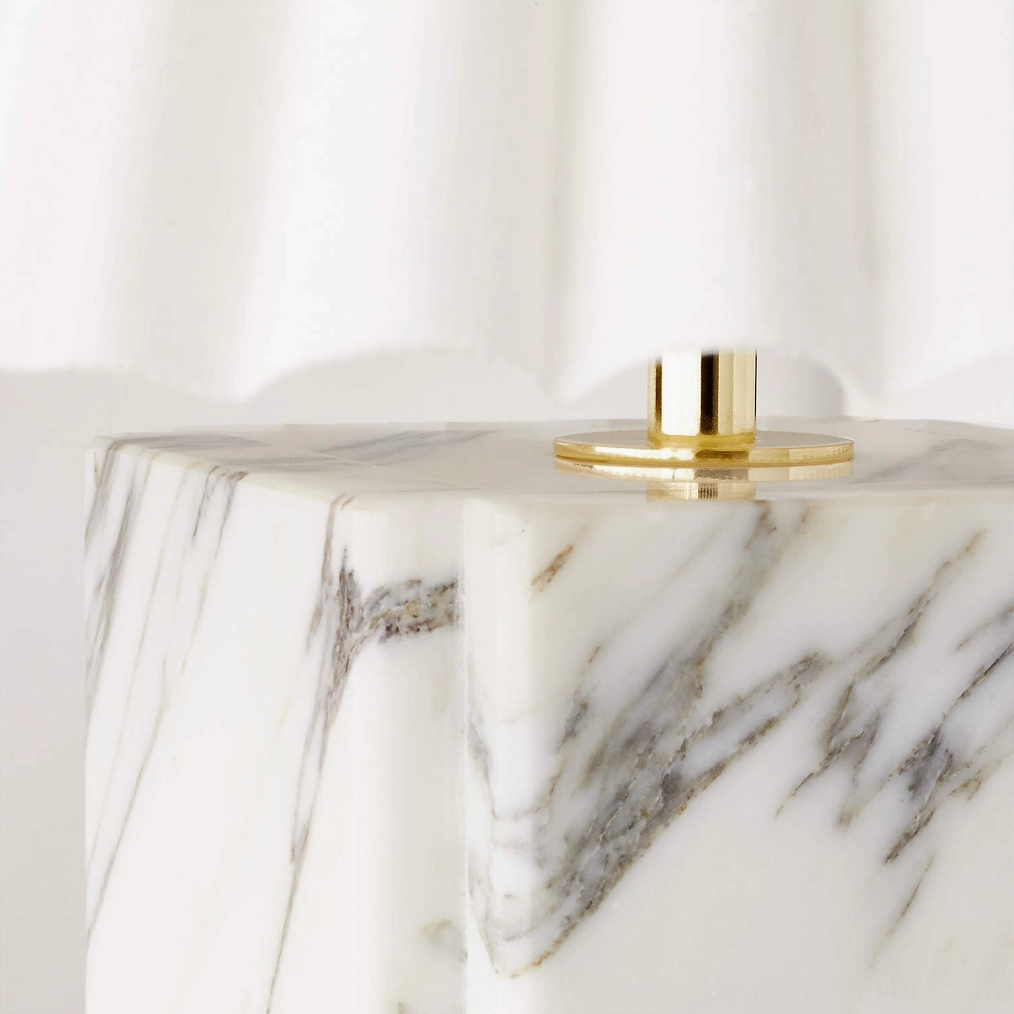 Bianca marble table lamp natural veining detail in white and red marble options