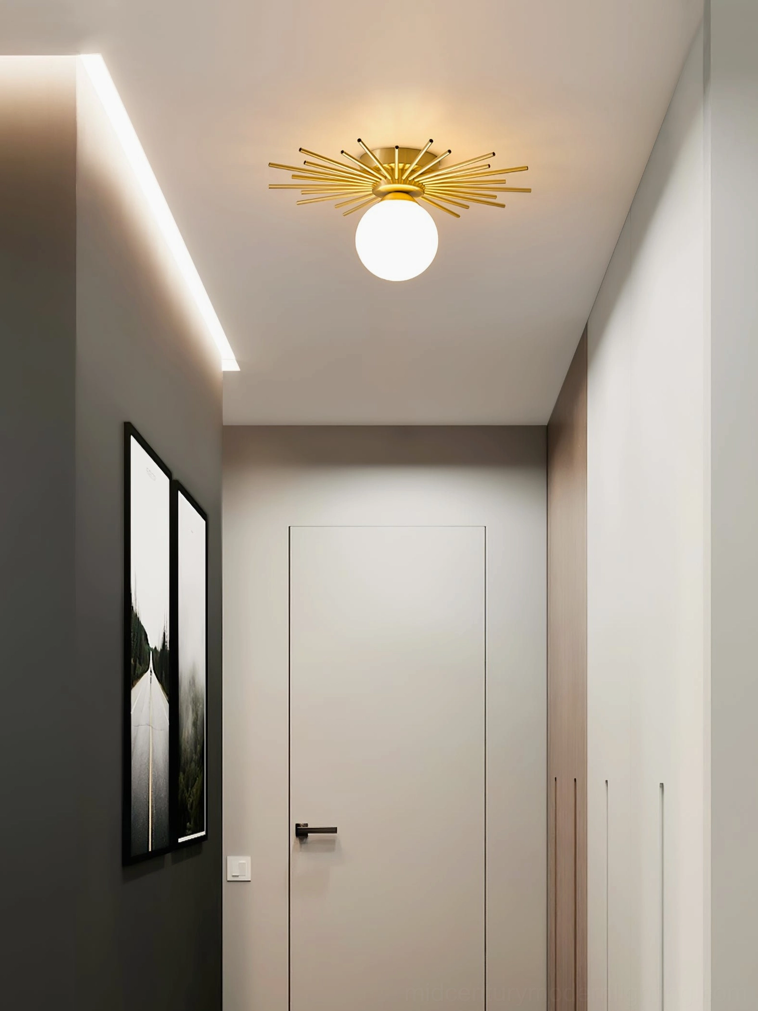 Margaret ceiling lamp lighting performance test, frosted glass diffusing warm even ambient light