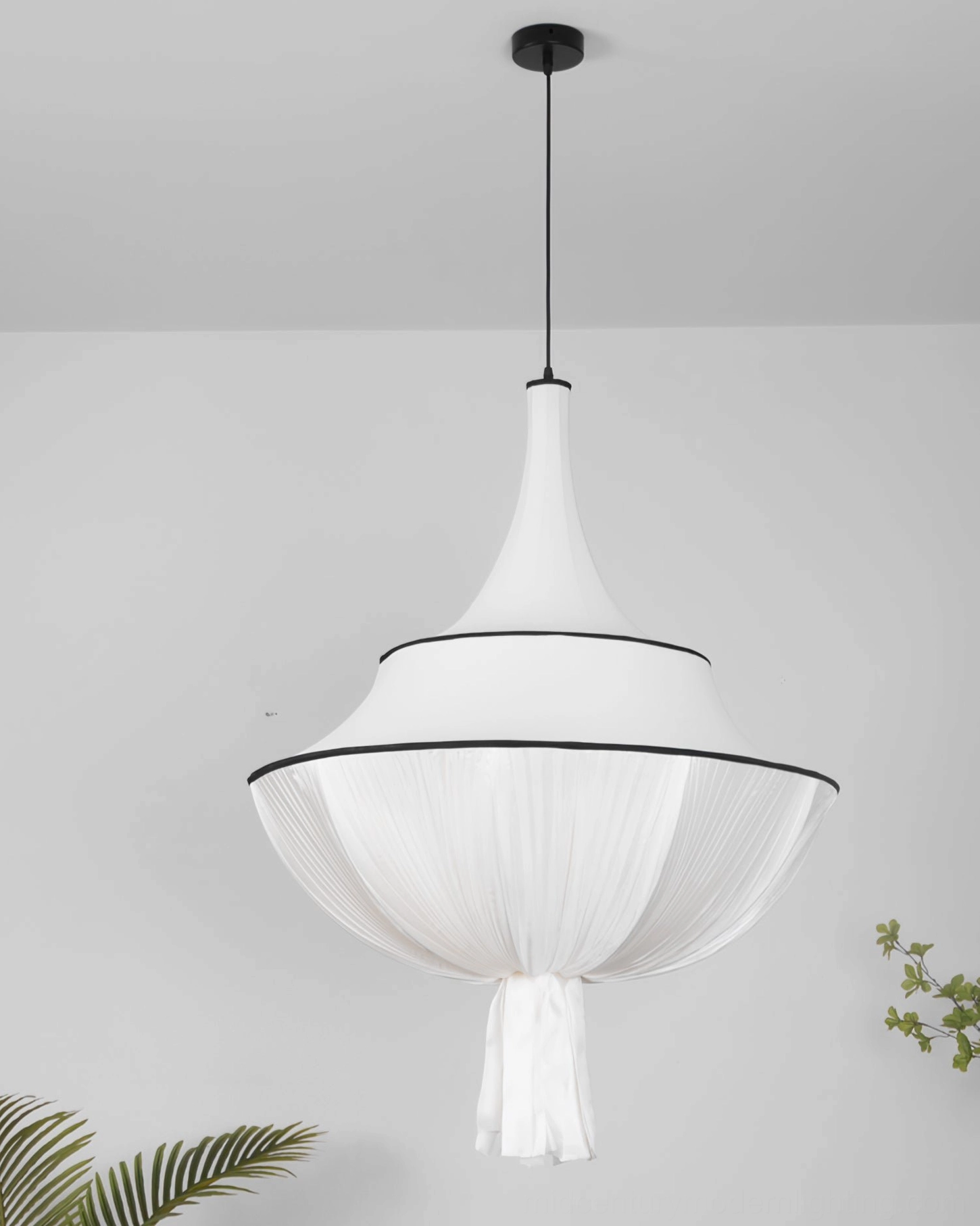 Marianna pendant light size comparison and scale reference in contemporary interior space with modern furnishings