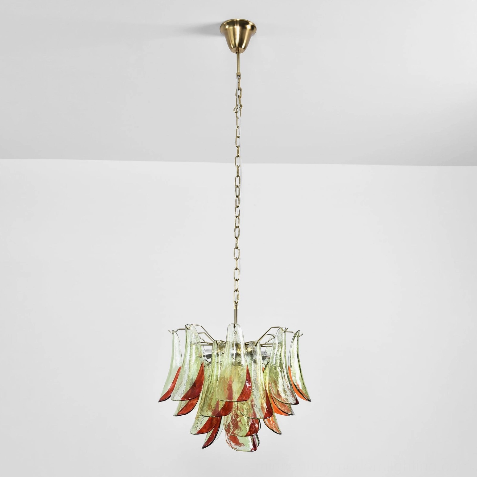 Marielle chandelier in neutral room setting highlighting sculptural glass form and ambient illumination