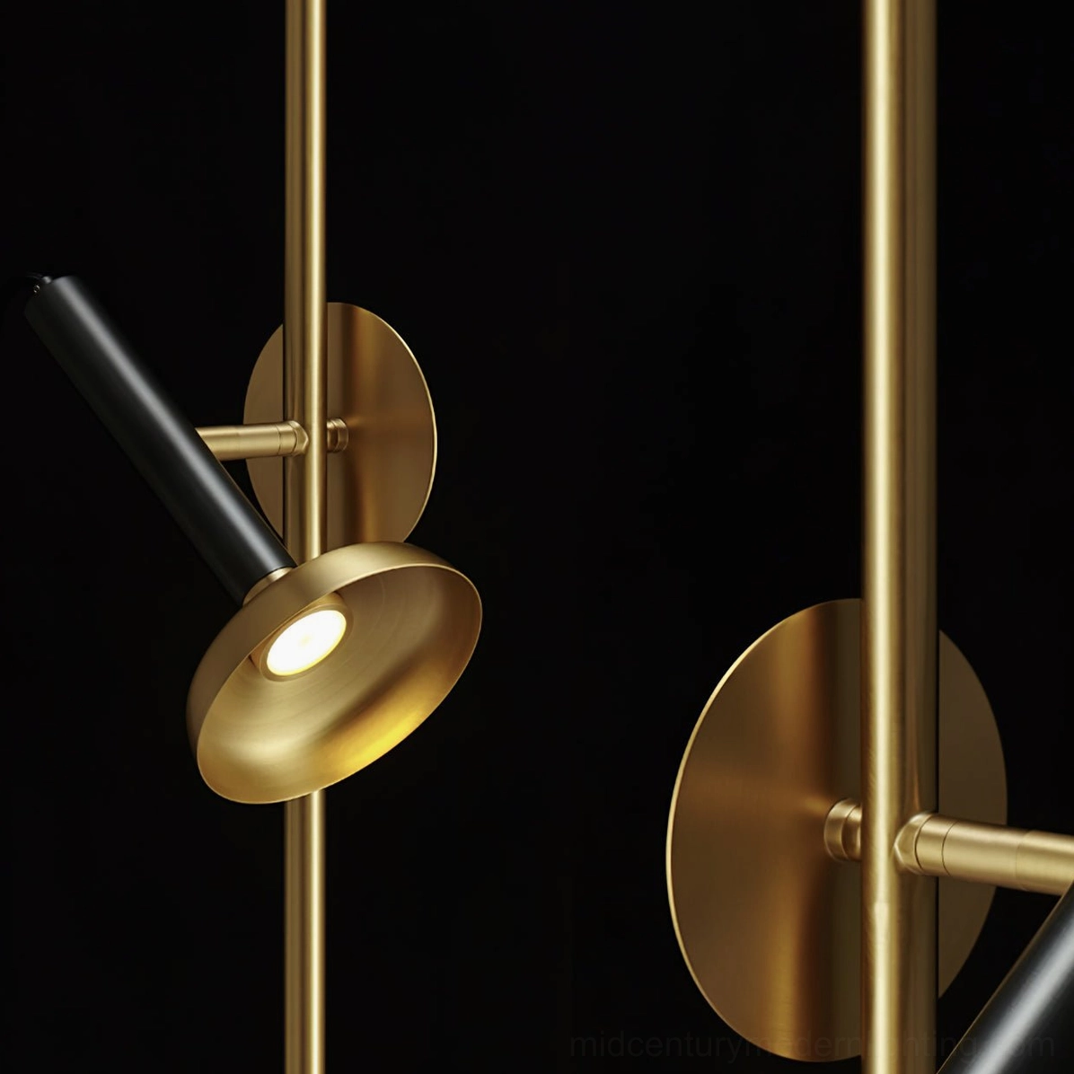 Marquina floor lamp with brass accents and black marble, luxury modern lighting for any room