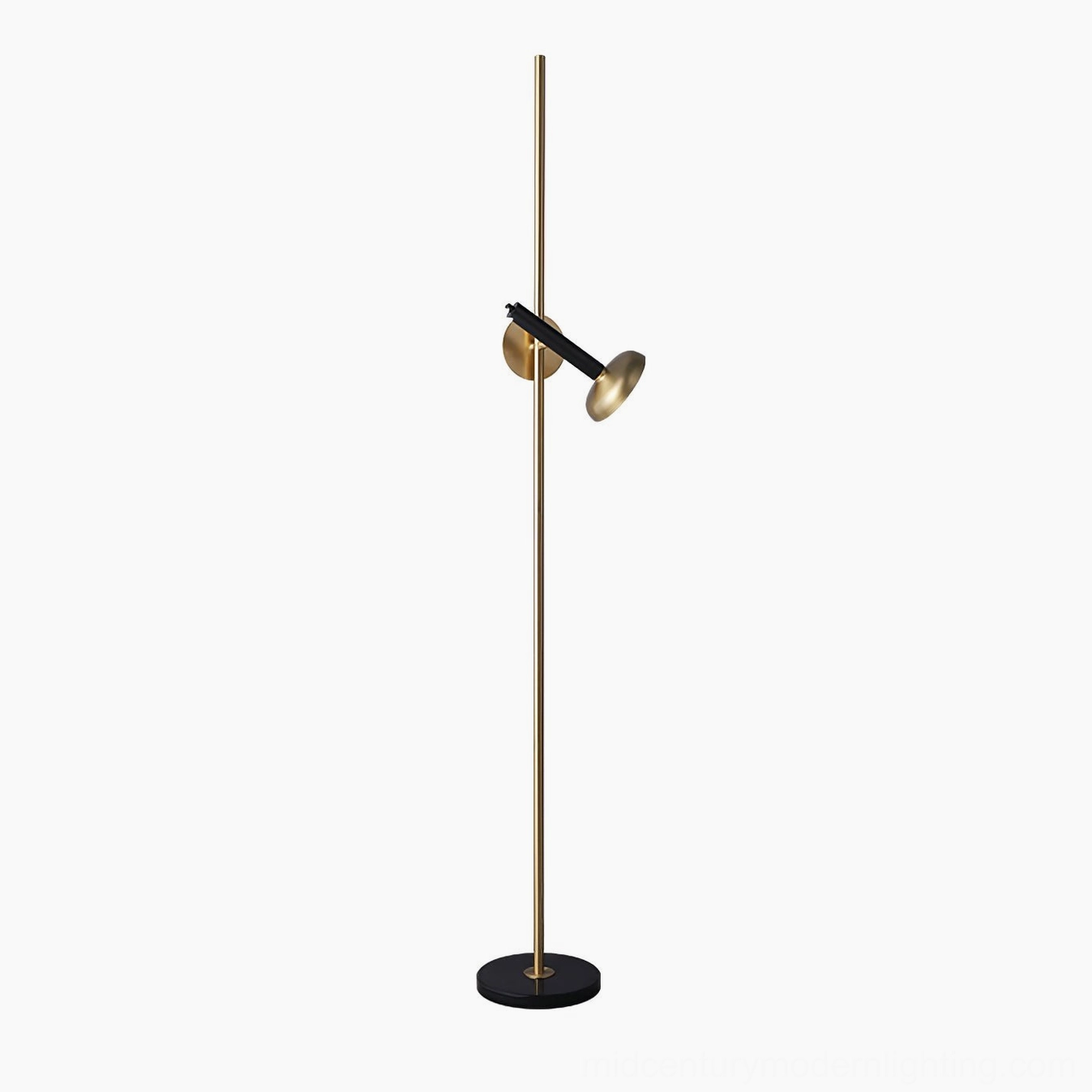 Marquina floor lamp complete view, hand-selected black marble base with integrated LED technology