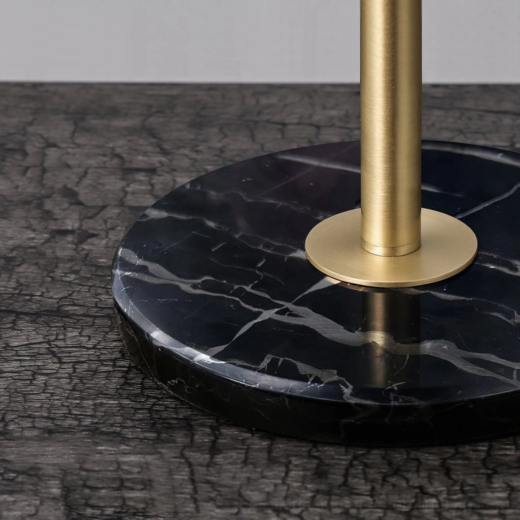 Marquina floor lamp in dark luxury minimalist living room, contemporary home decor with decorative sofa