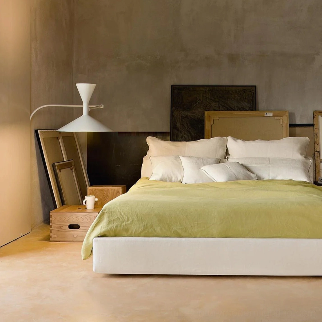 Marseille grey swing arm wall lamp in spacious modern apartment open living concept