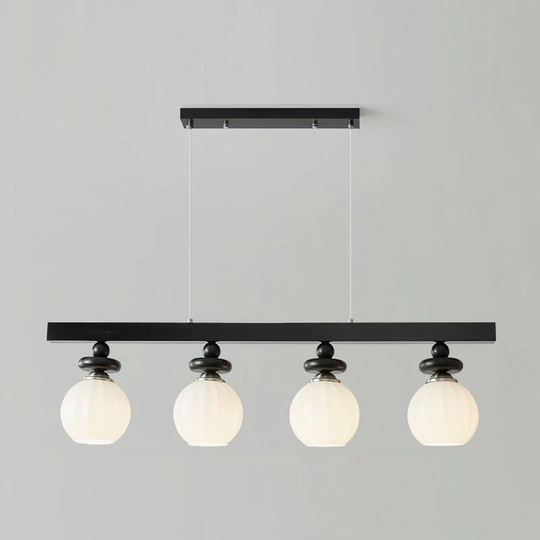 Maru Model A 4-light linear pendant - 37.4 inch length statement fixture for large dining tables and expansive kitchen islands