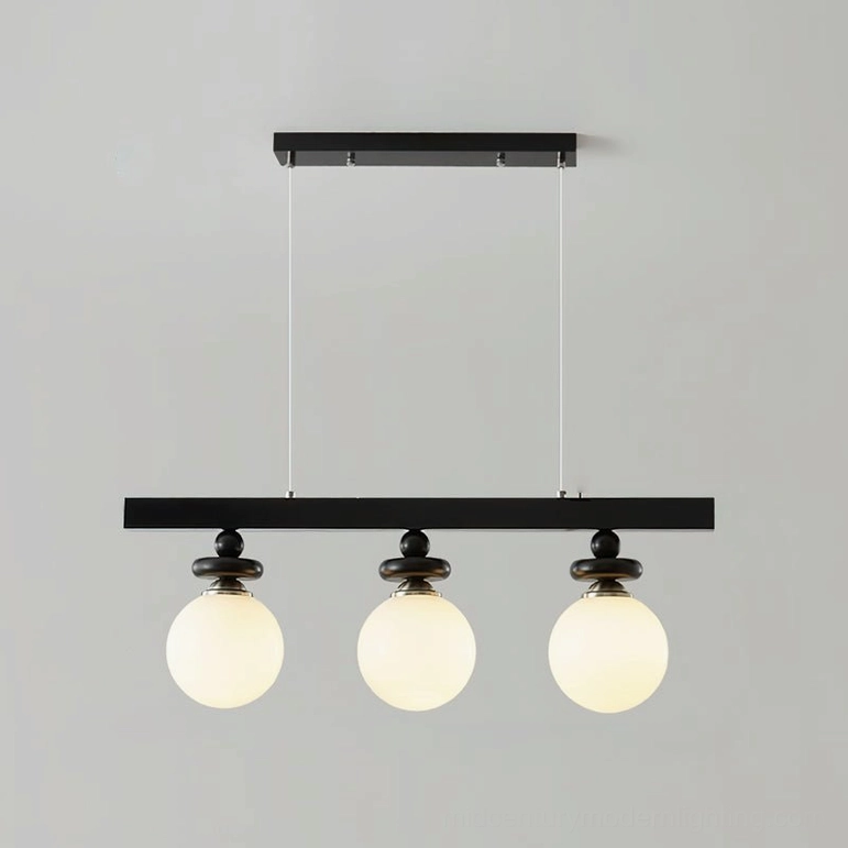 Maru Model B 3-light linear pendant - 27.6 x 5.9 inches perfect for compact dining spaces with minimalist warm lighting