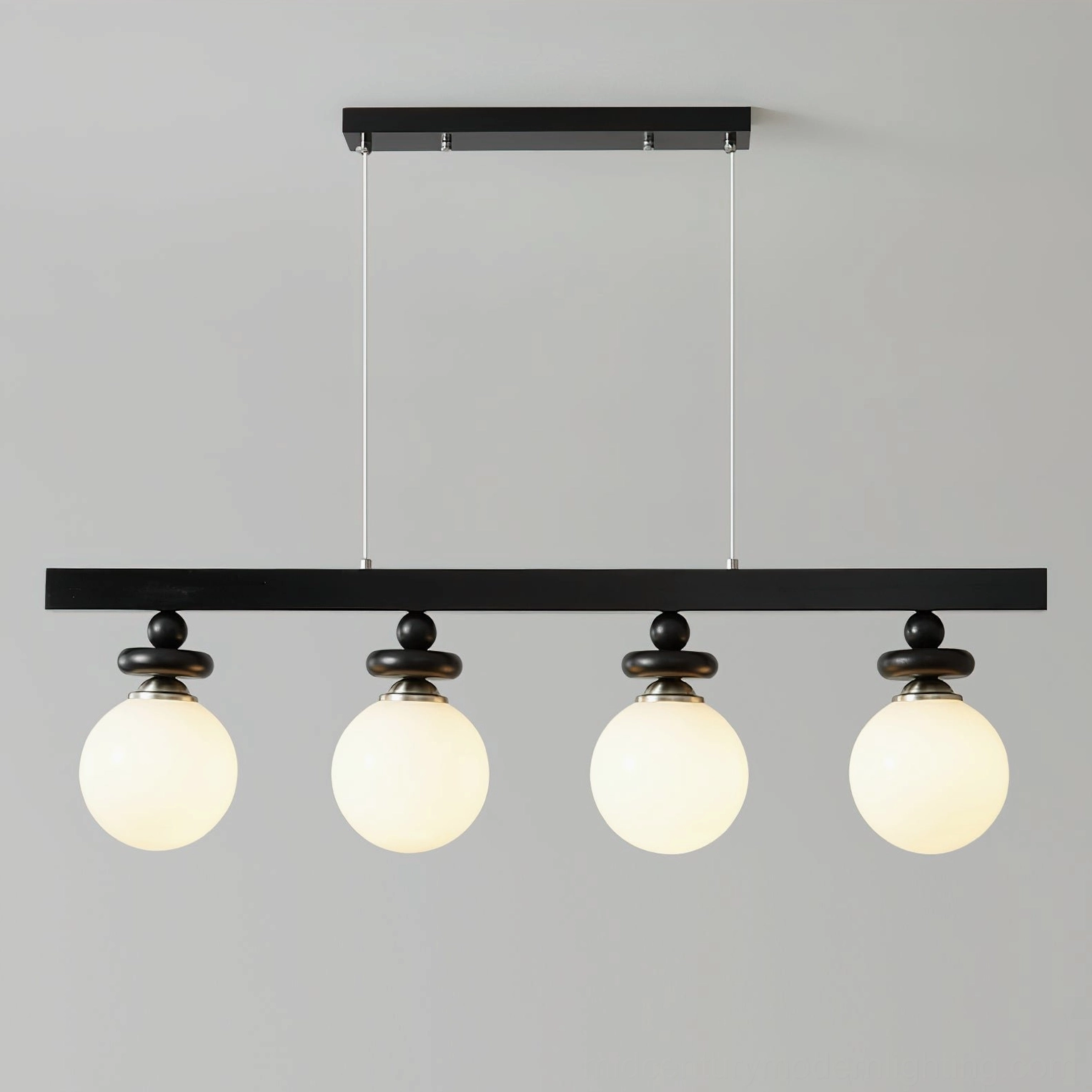 Maru pendant light collection overview showing single globe and linear multi-light configurations mid-century modern design range