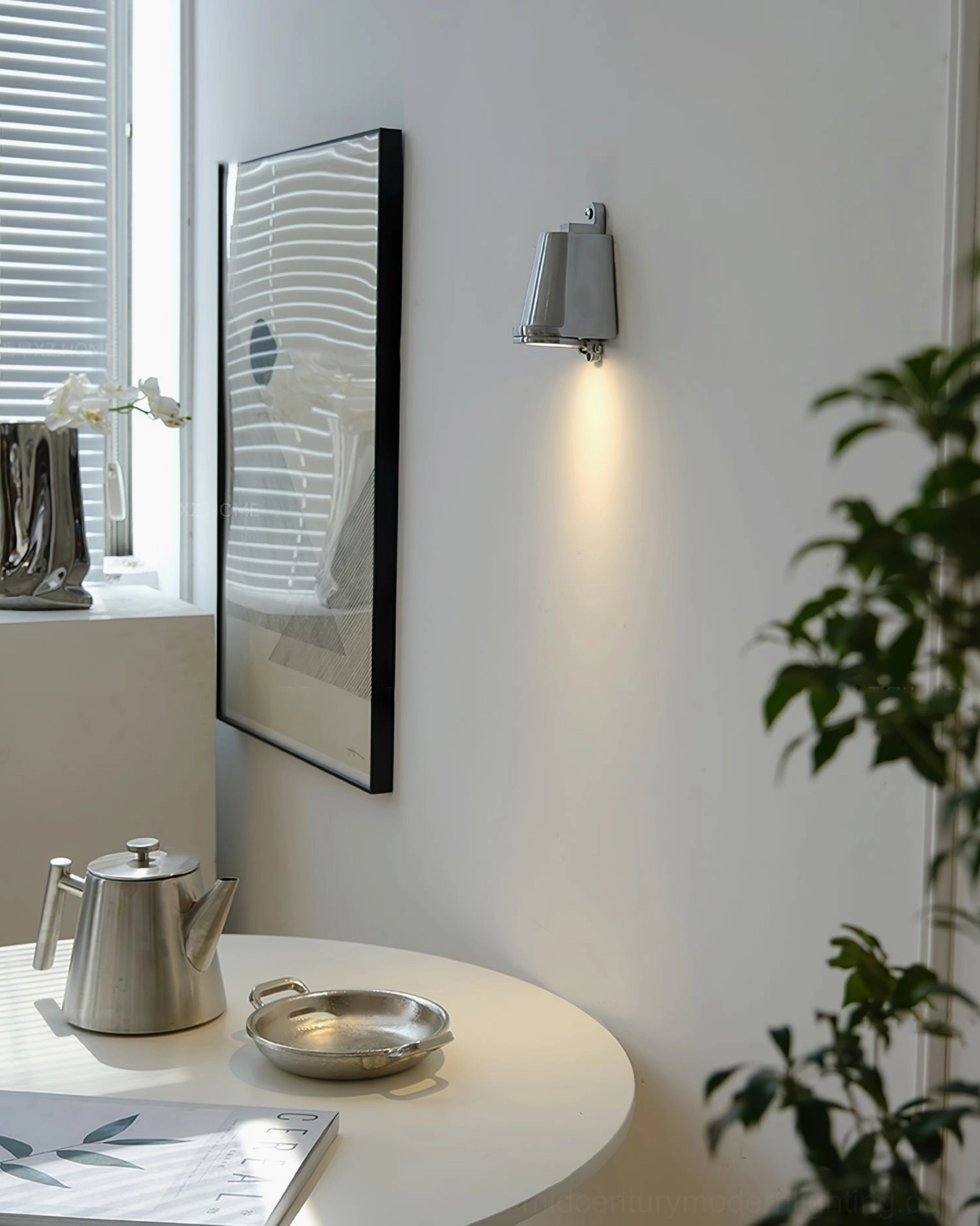 Mast minimalist chrome wall light industrial modern style fixture
