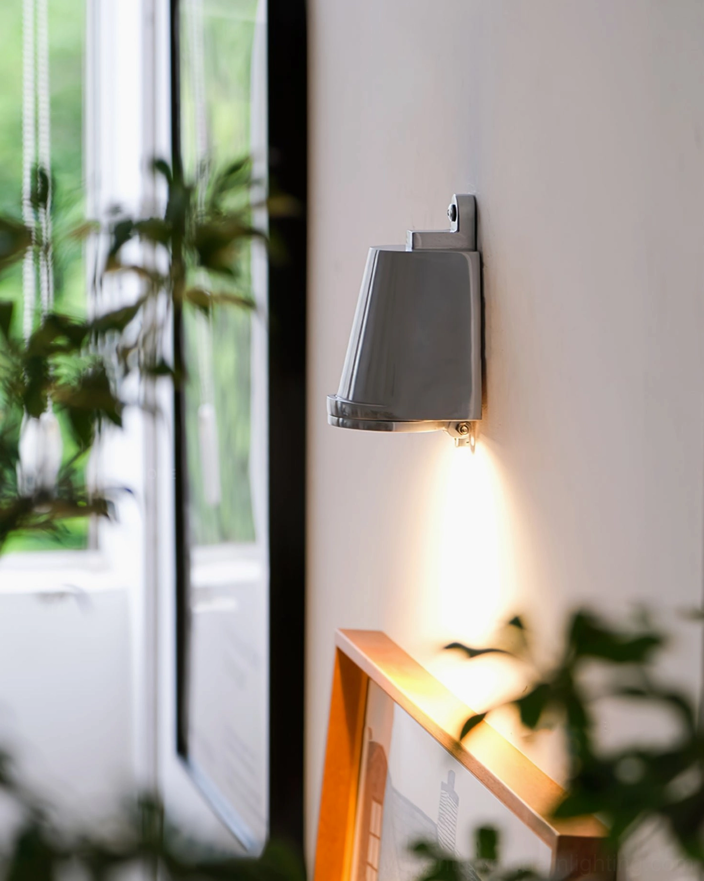 Mast gray wall spotlight in cozy scandinavian nordic home setting