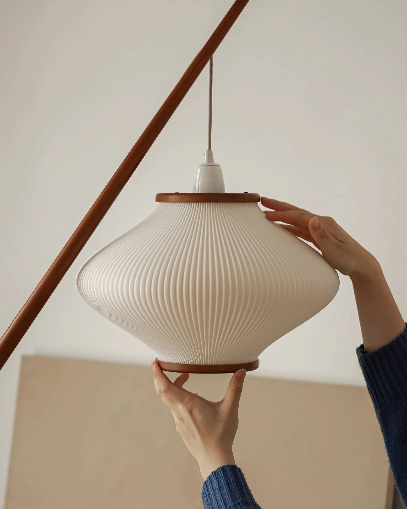 Matsusu floor lamp in scandinavian minimalist interior with light wood and soft neutral palette