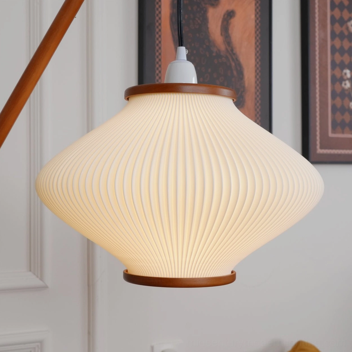 Matsusu floor lamp silhouette showing elegant arc shape and proportions in studio lighting