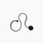 Matte black sculptural snake wall sconce with organic curved form on white background