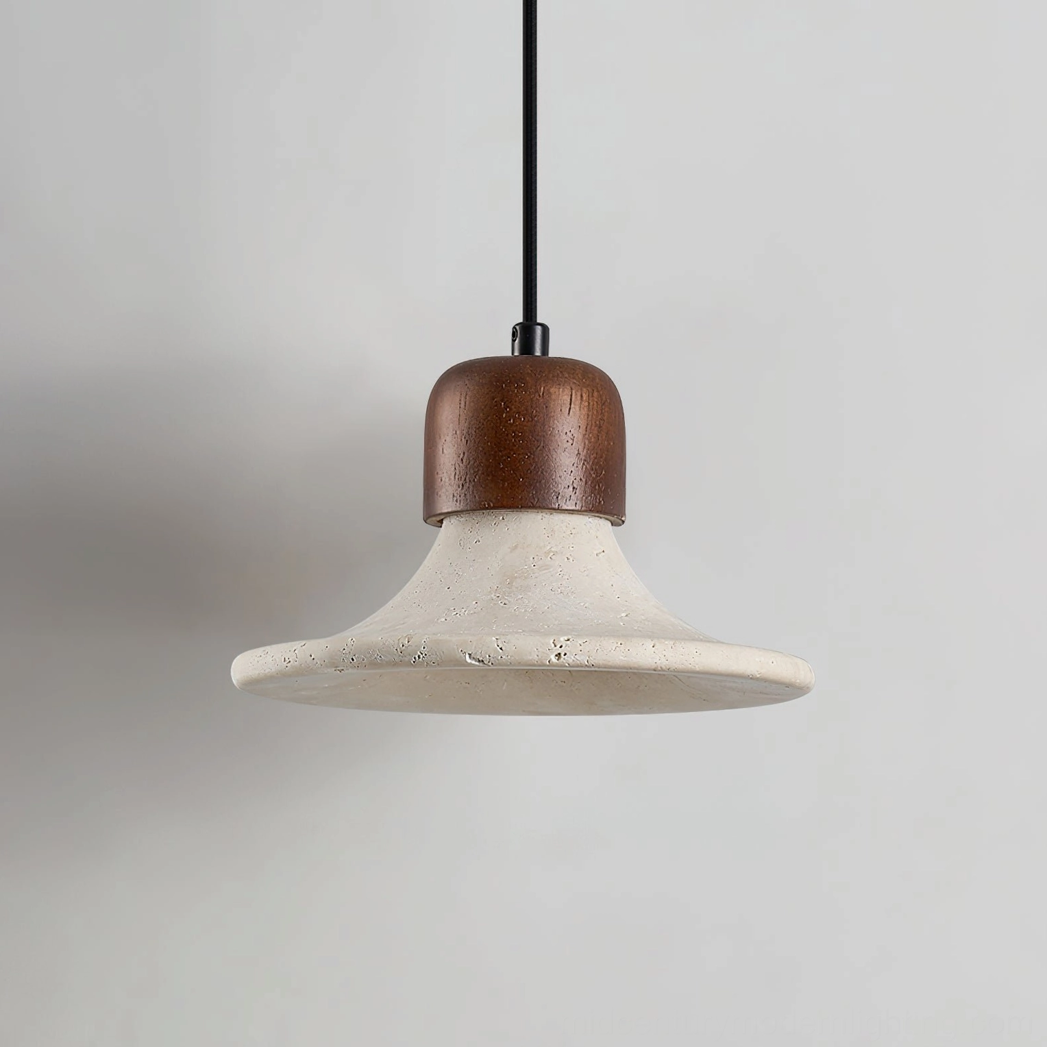 Mayu pendant lamp flat front hanging view understated rustic minimalist design