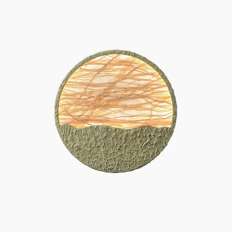 Medium straw wall lamp 40cm - sustainable woven shade with warm light diffusion for modern home ambiance