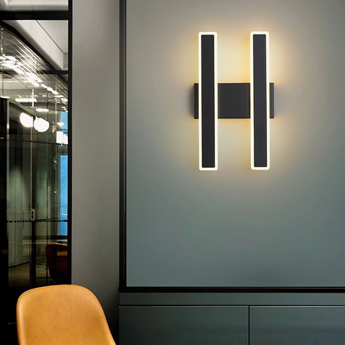 Mel modern LED wall sconce geometric form - minimalist contemporary lighting specification