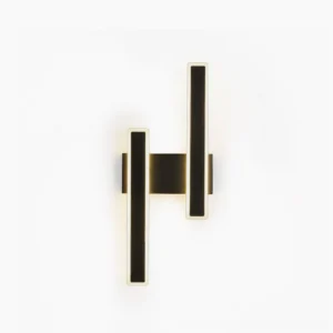 Mel modern geometric wall sconce in matte black finish - minimalist LED lighting fixture frontal view