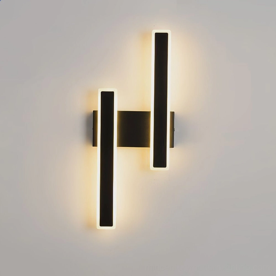 Contemporary Mel wall sconce in black - minimalist geometric LED interior lighting