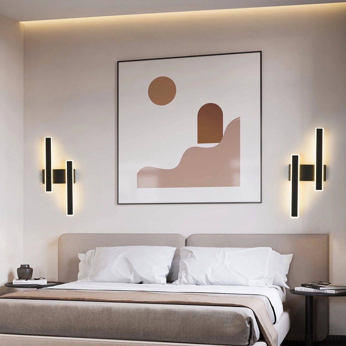 Modern Mel geometric wall sconce design detail - minimalist LED lighting fixture profile