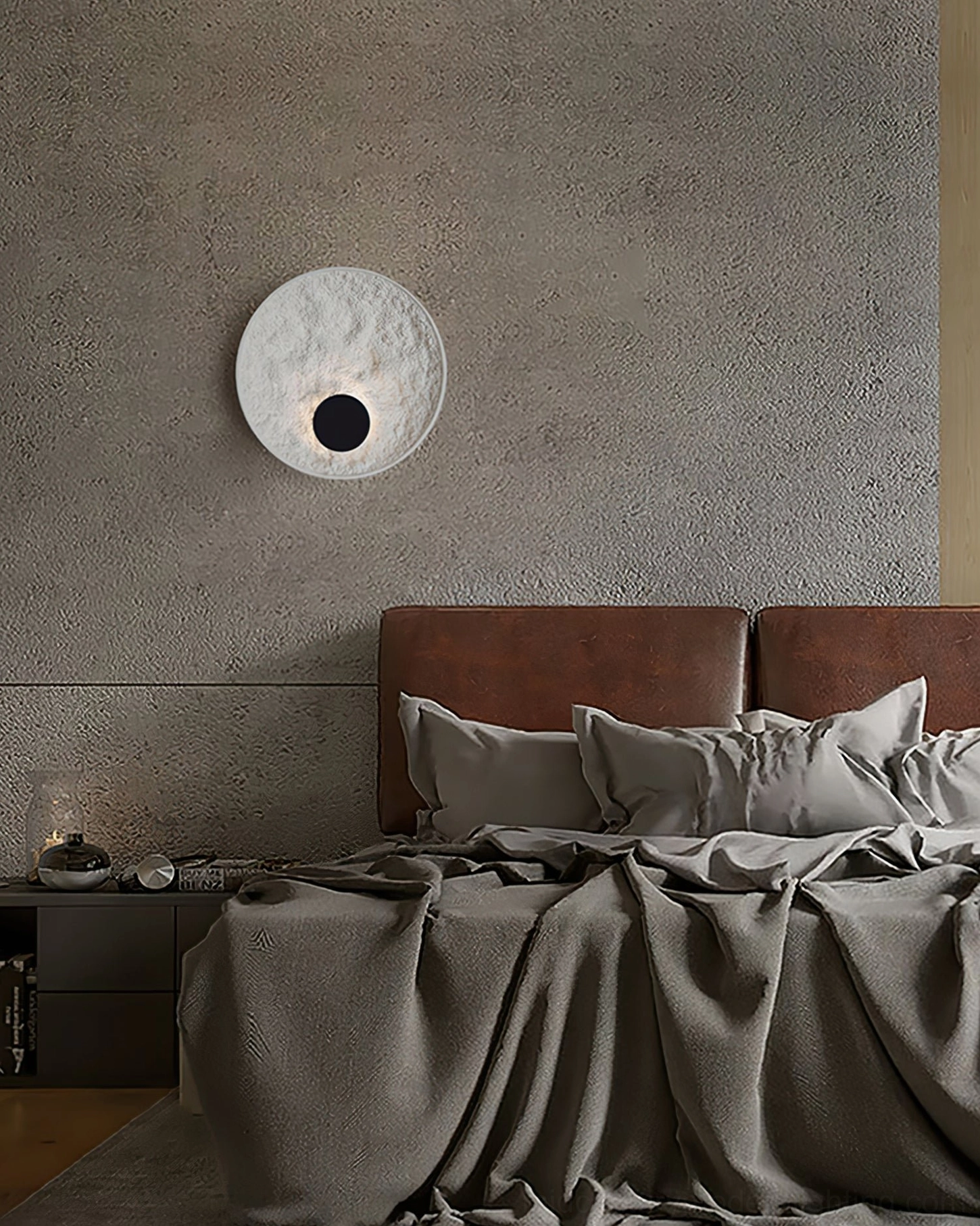 Melesa circular wall lamp matte black finish contemporary interior accent lighting mid-century modern