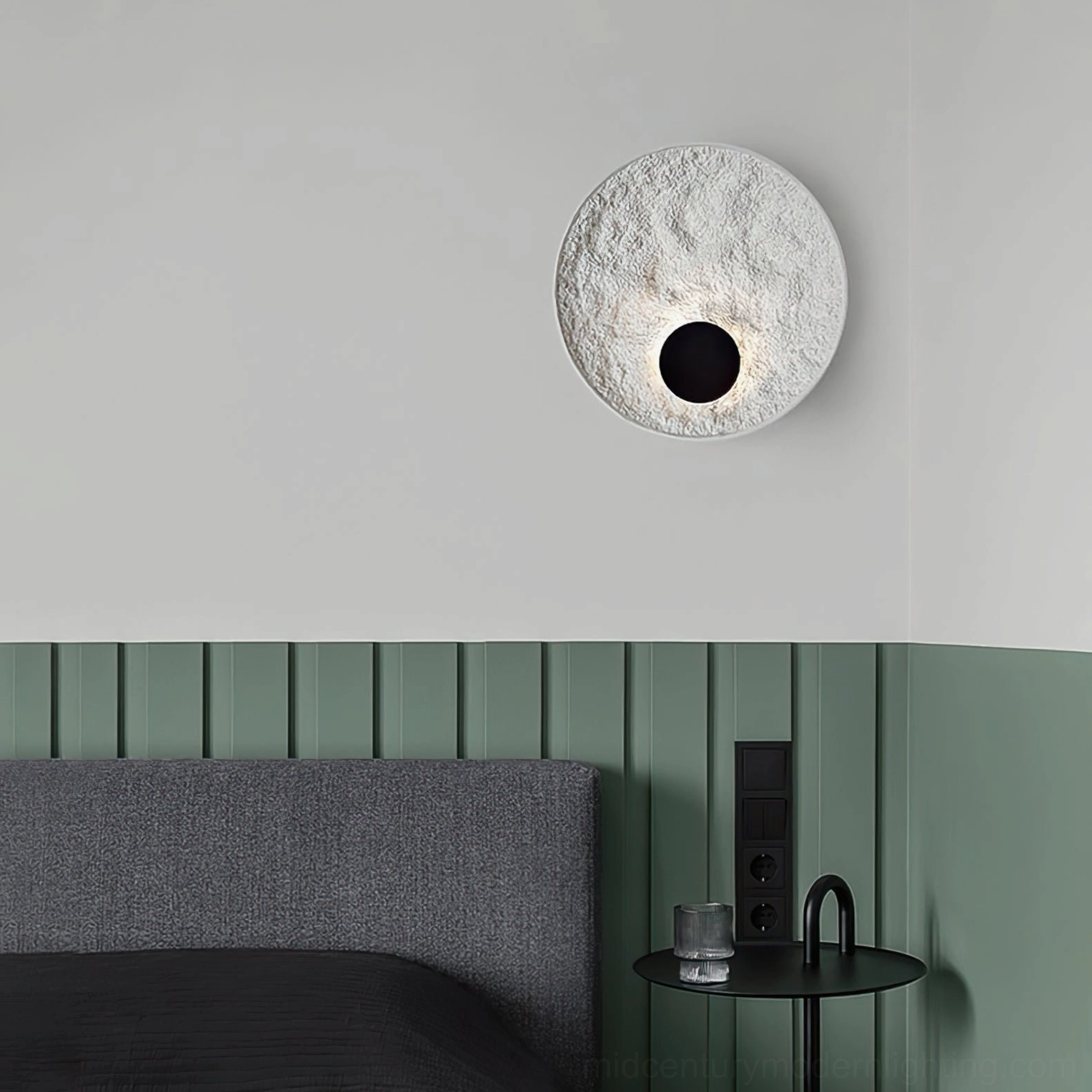 Melesa statement size wall sconce 19.7 inch diameter textured resin modern lighting fixture