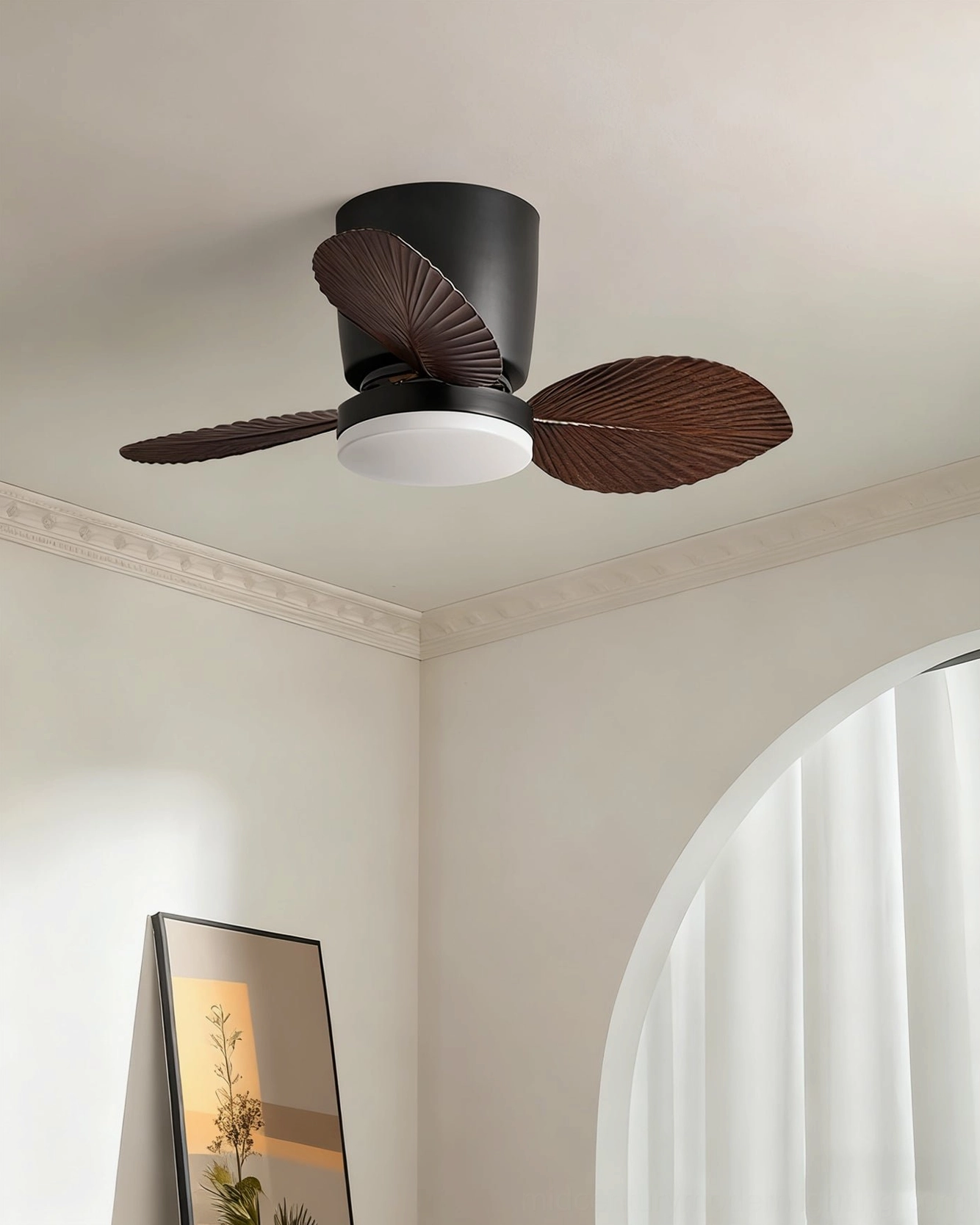 Melorie ceiling fan light remote control functionality demonstration, DC motor technology for efficient air circulation