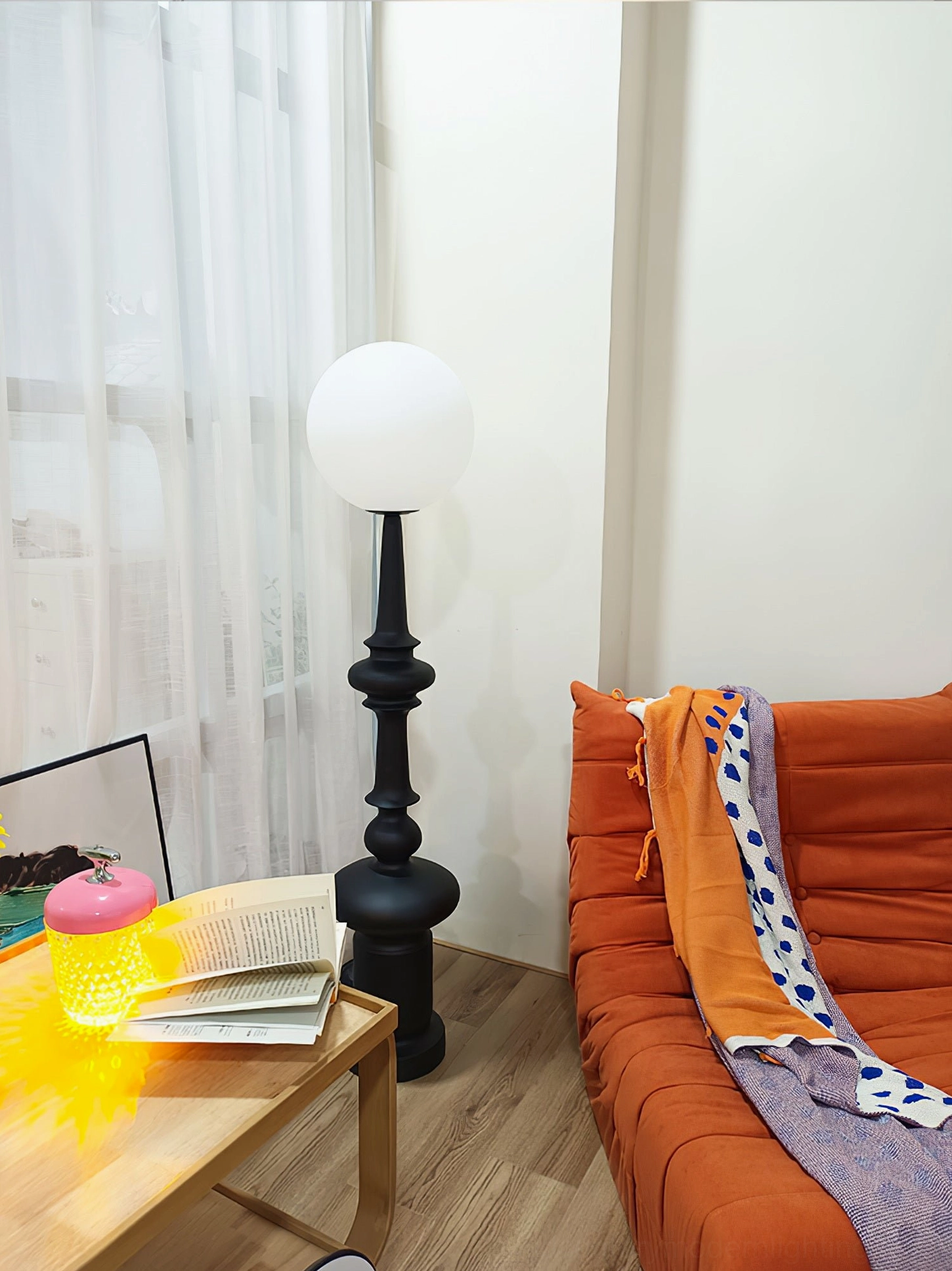 Melrose floor lamp contemporary bedroom nightstand styling reading nook setup