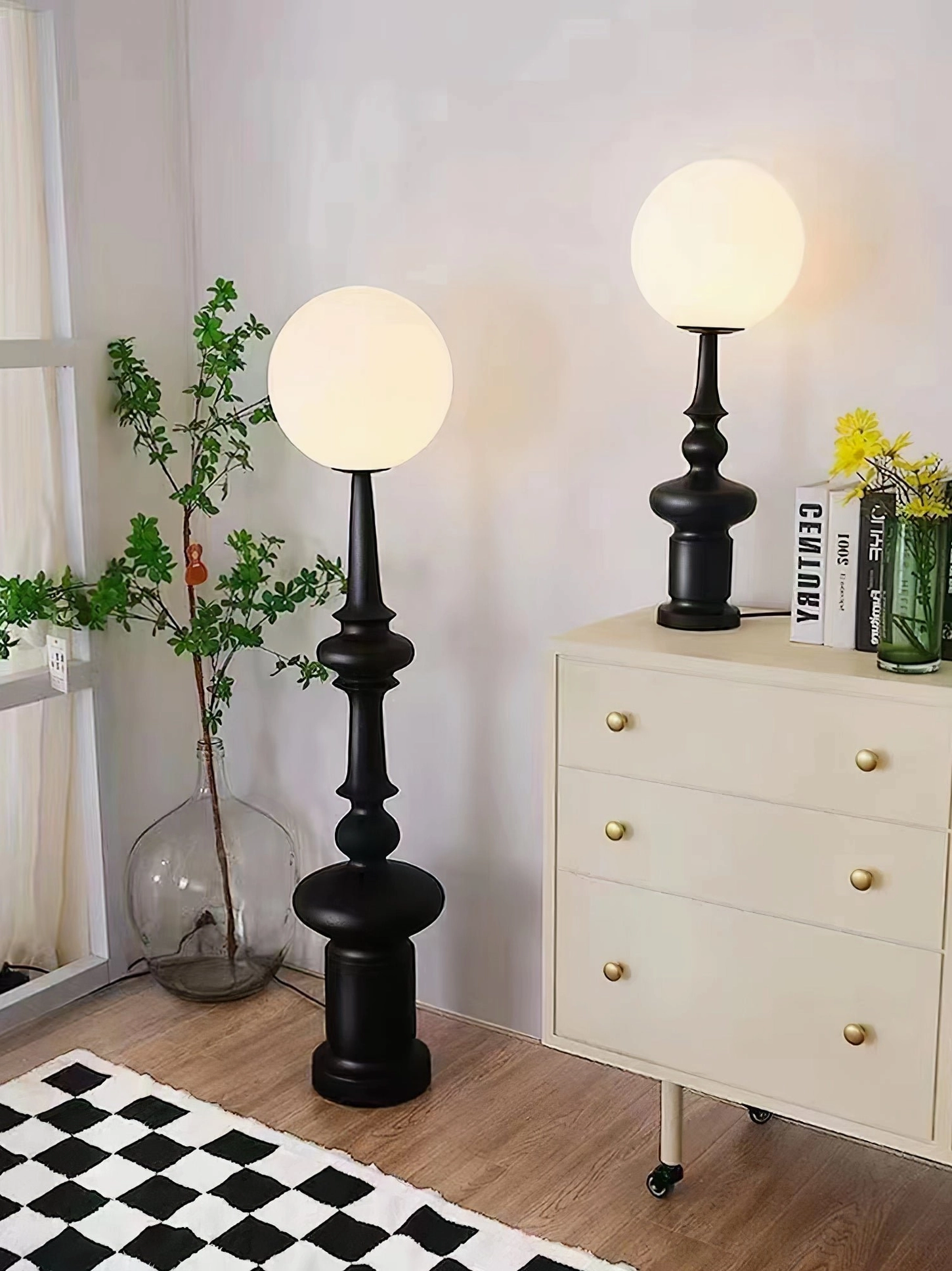 Melrose mid-century floor lamp corner placement living room accent lighting
