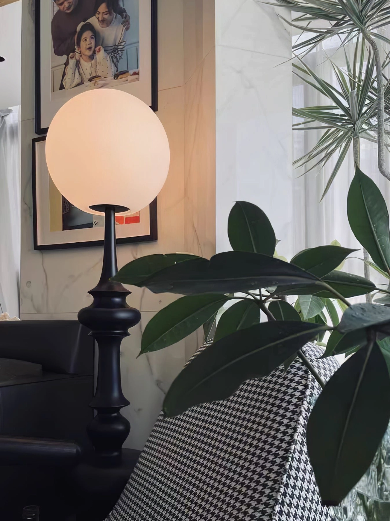 Melrose floor lamp matte black finish contemporary home decor neutral tones