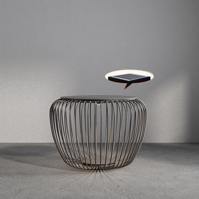 Meridiano compact model black solar-powered table light integrated LED