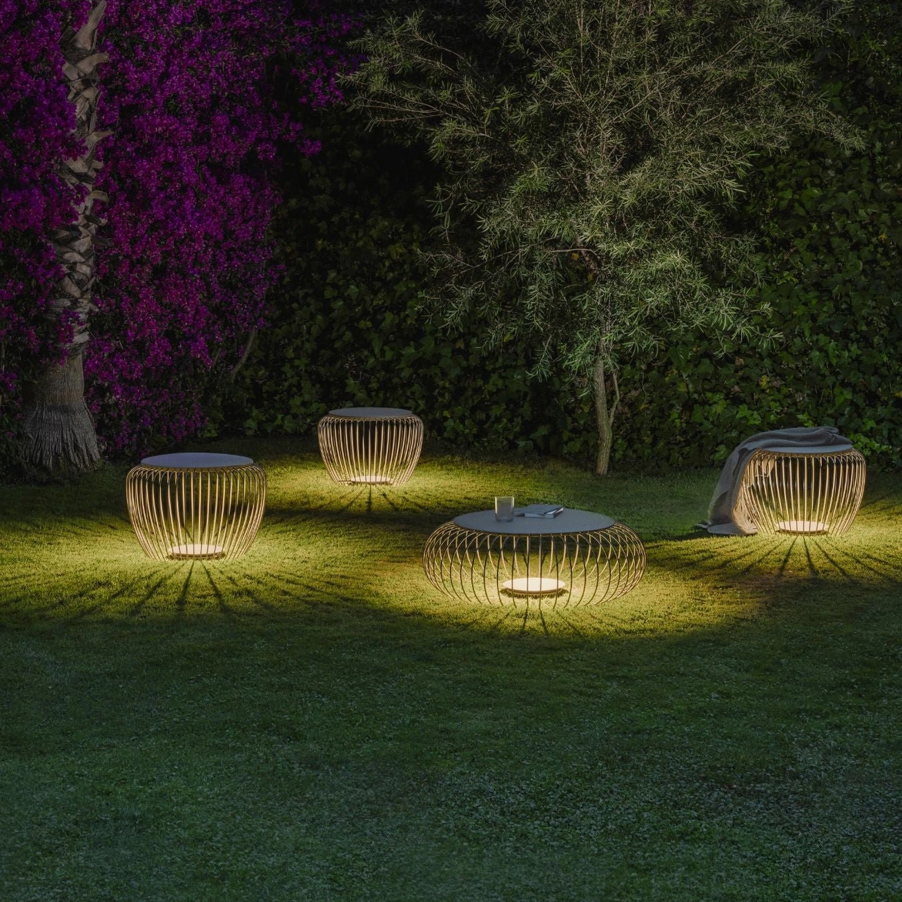Meridiano garden table light functional furniture integrated design versatile space