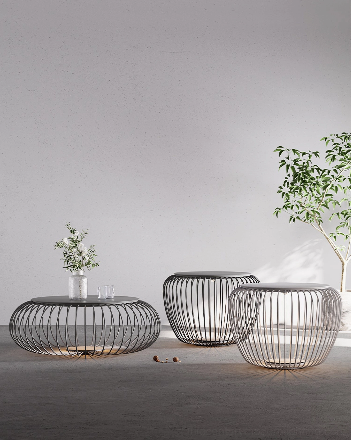 Meridiano table light sculptural wire frame mid-century modern aesthetic design detail
