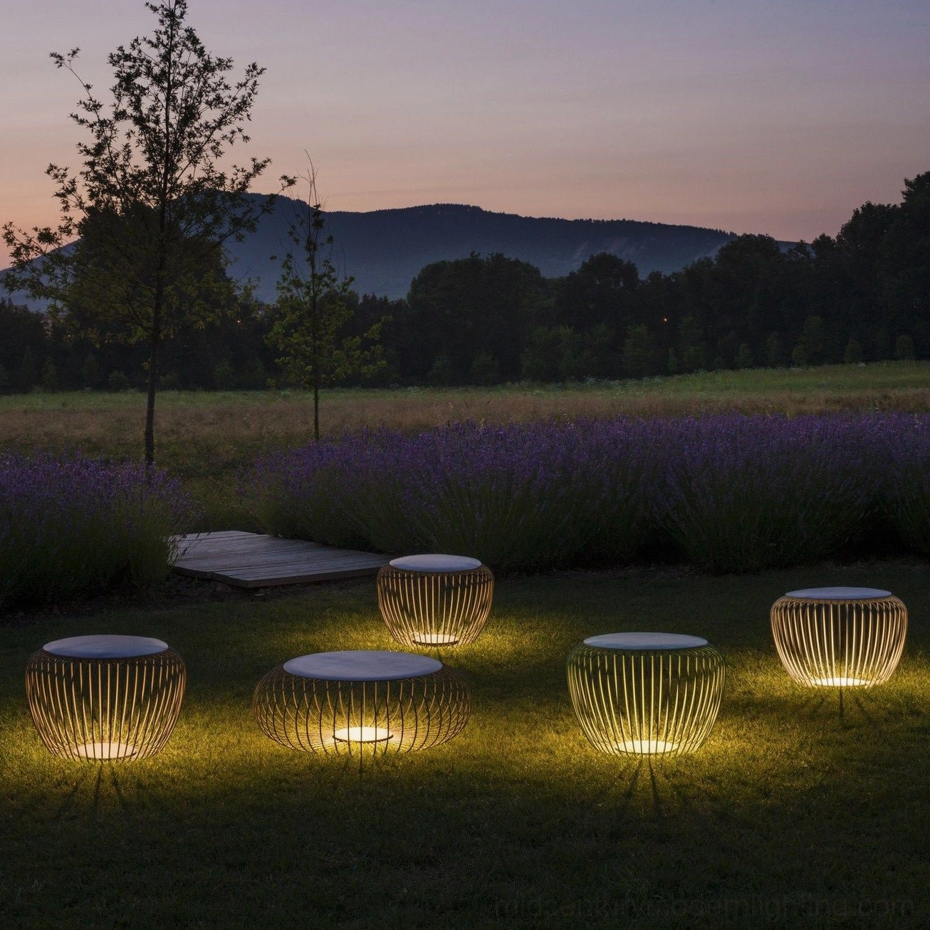 Meridiano table light weatherproof metal construction outdoor patio durability