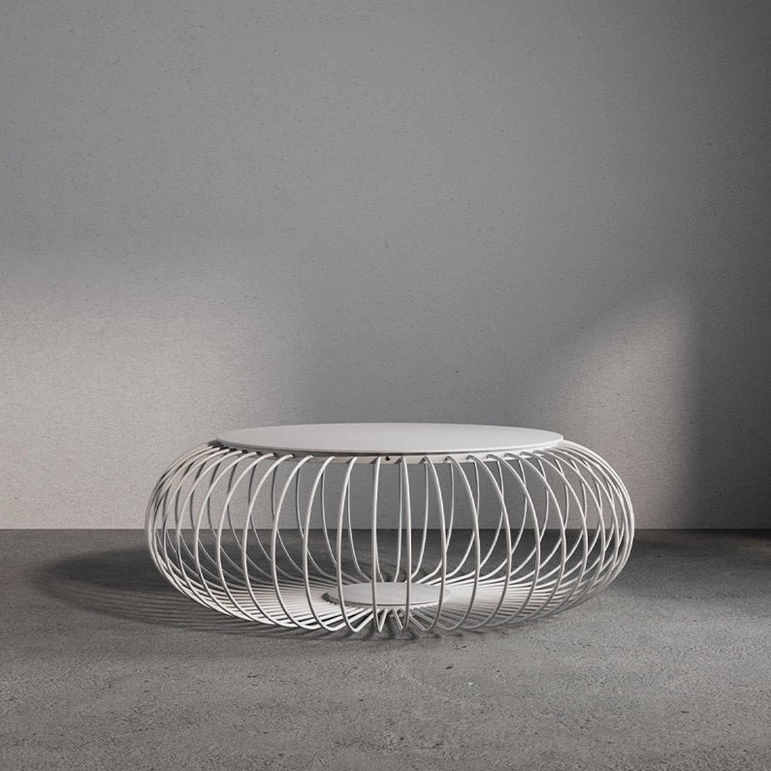 Meridiano white wired outdoor table light integrated LED modern design