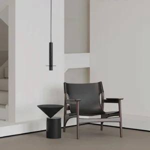 Meta pendant lamp in modern minimalist lounge with black side table industrial interior