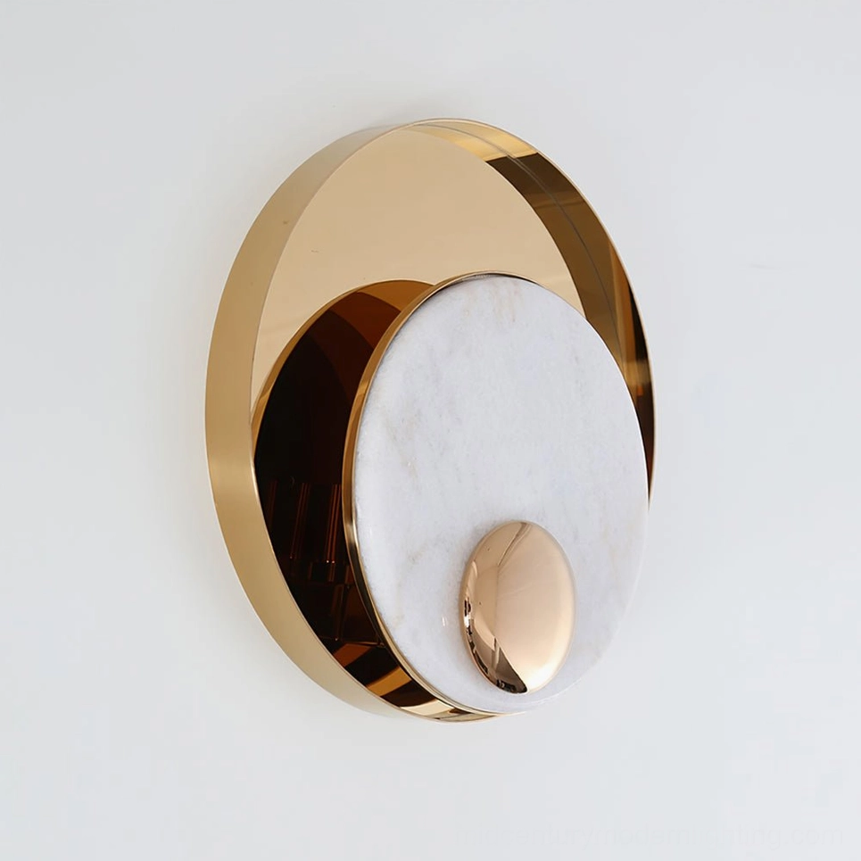 White and gold Metamorphosis marble wall sconce, minimalist modern home décor lighting fixture