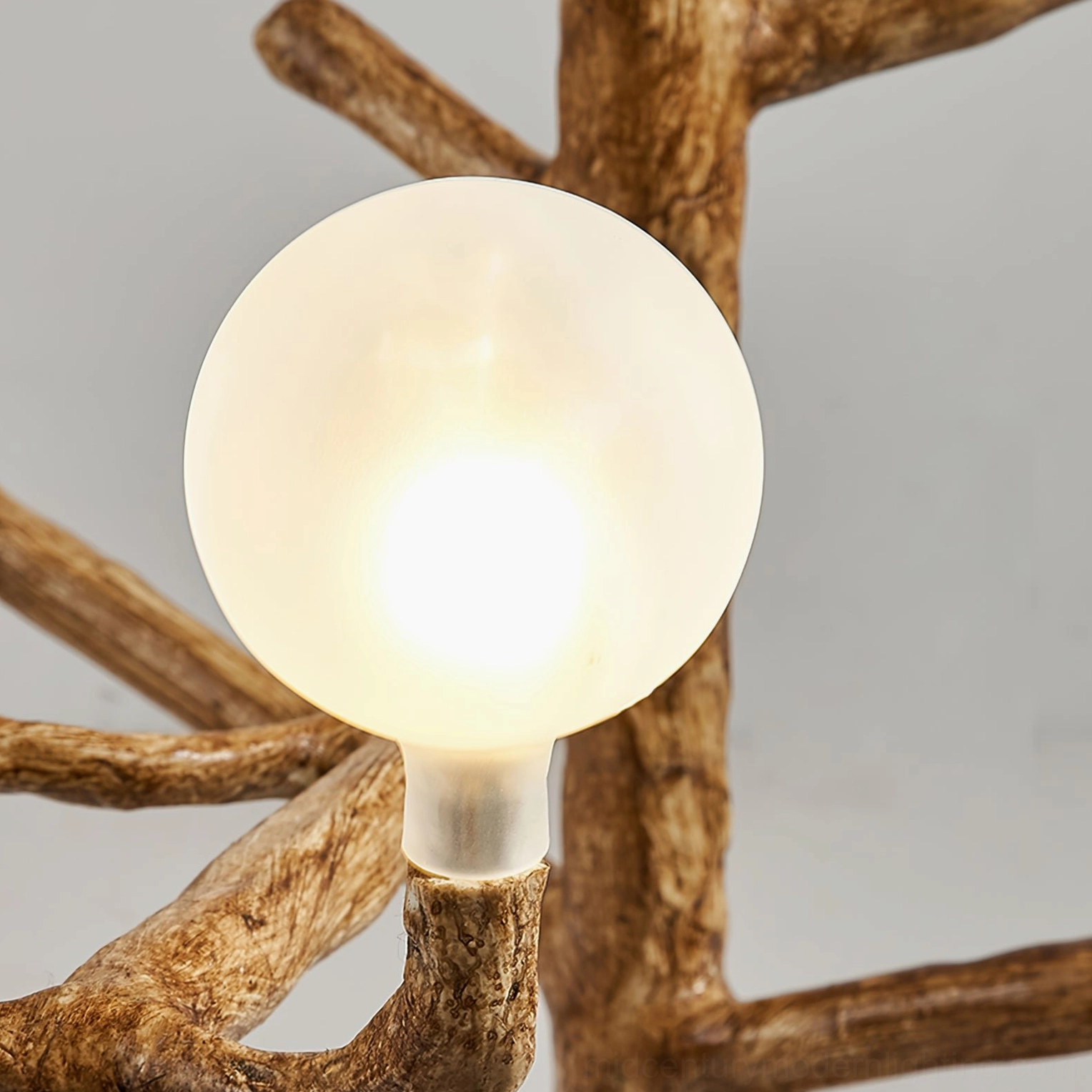 mid-century modern antler floor lamp variant view showcasing organic branching sculptural form and warm white bulb distribution