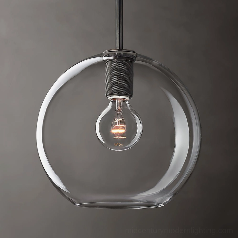 Mid-century modern brass pendant interior design styling - home decor application