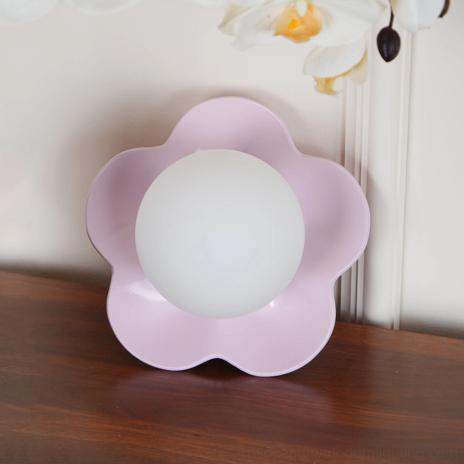 Mid-century modern inspired flower wall lamp abstract geometric form