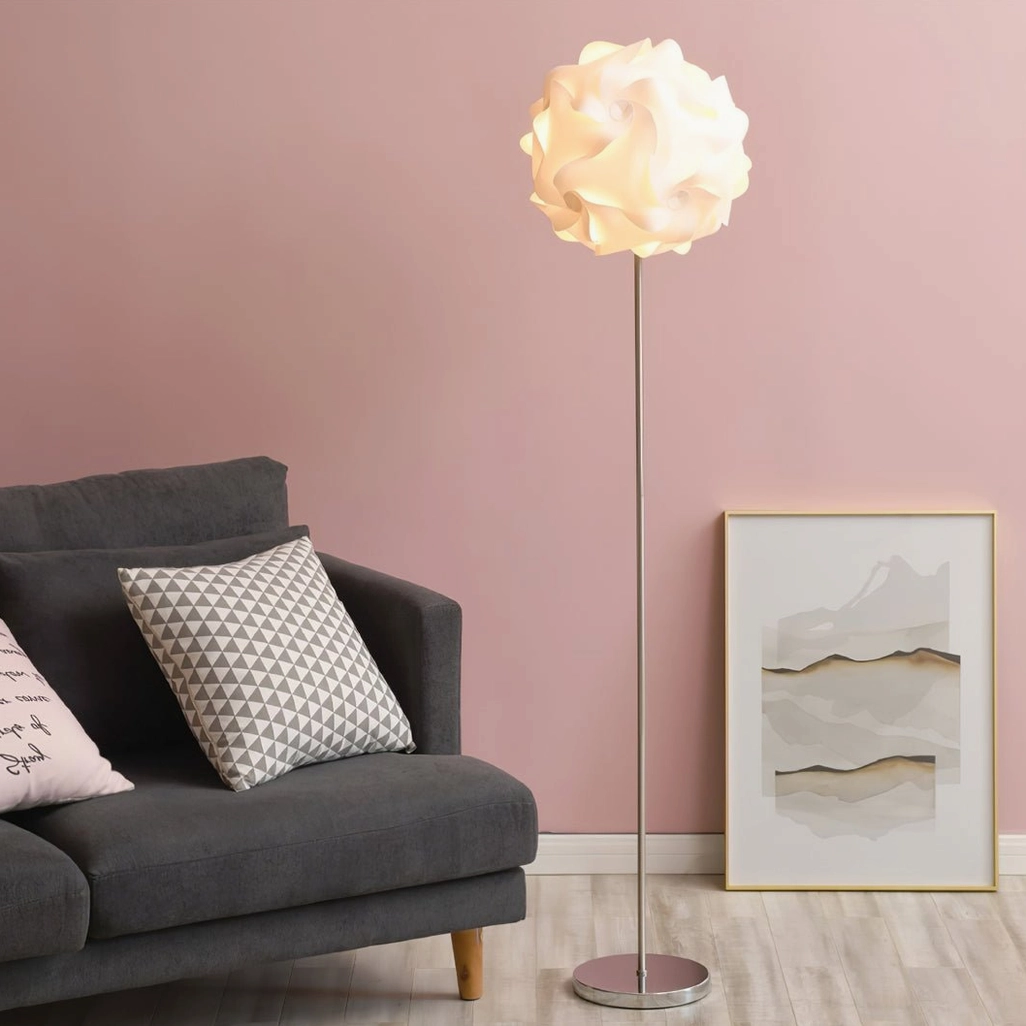 Flower floor lamp mid-century modern design vertical pole sculptural form